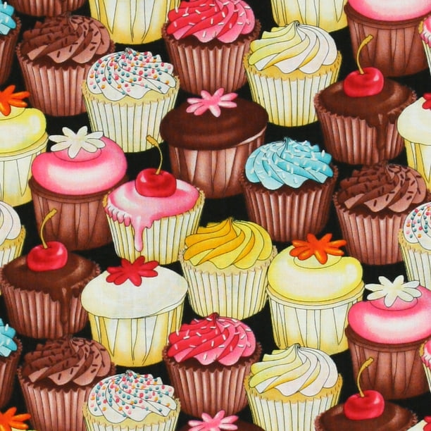 Cakes Muffins baby cotton Fabric Fabric by the yard Dessert Fabric Bake Cupcake Fabric